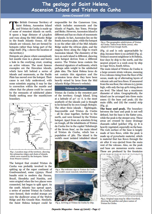 Geology of ST Helena, Tristan, Ascension article